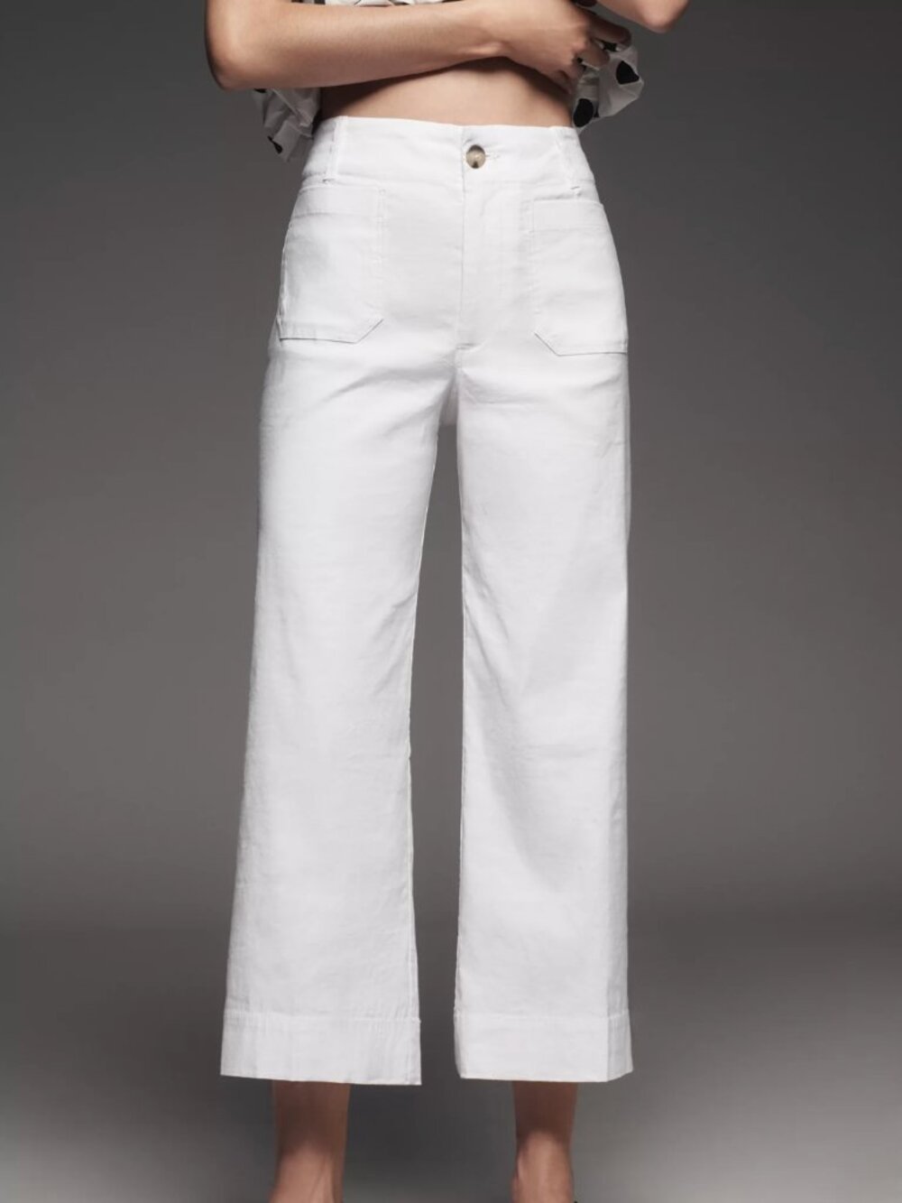 Maeve The Colette Pant 27 White Wide Leg High Rise Minimalist Coastal